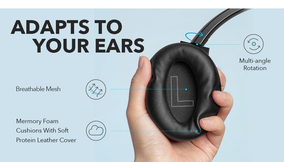 Active Noise Cancelling Wireless Bluetooth Headphones